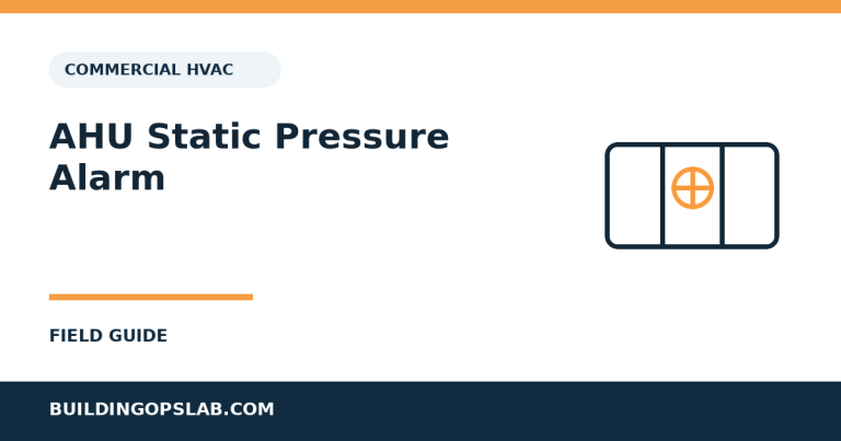 AHU static pressure alarm troubleshooting guide