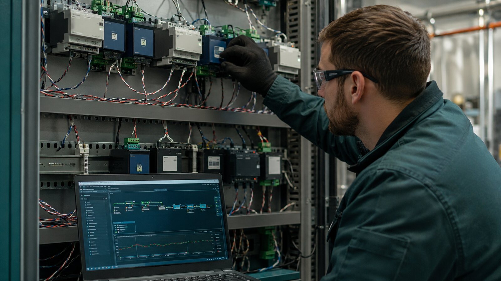 BAS technician isolating a faulty BACnet MS/TP controller while reviewing network diagnostics.